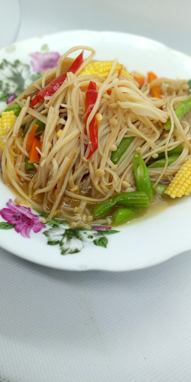 Resepi Cendawan Enoki Campur (Sedap Berkhasiat)