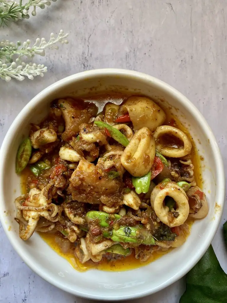 Resepi Sotong Cili Padi Petai (Lain Macam Sedap)