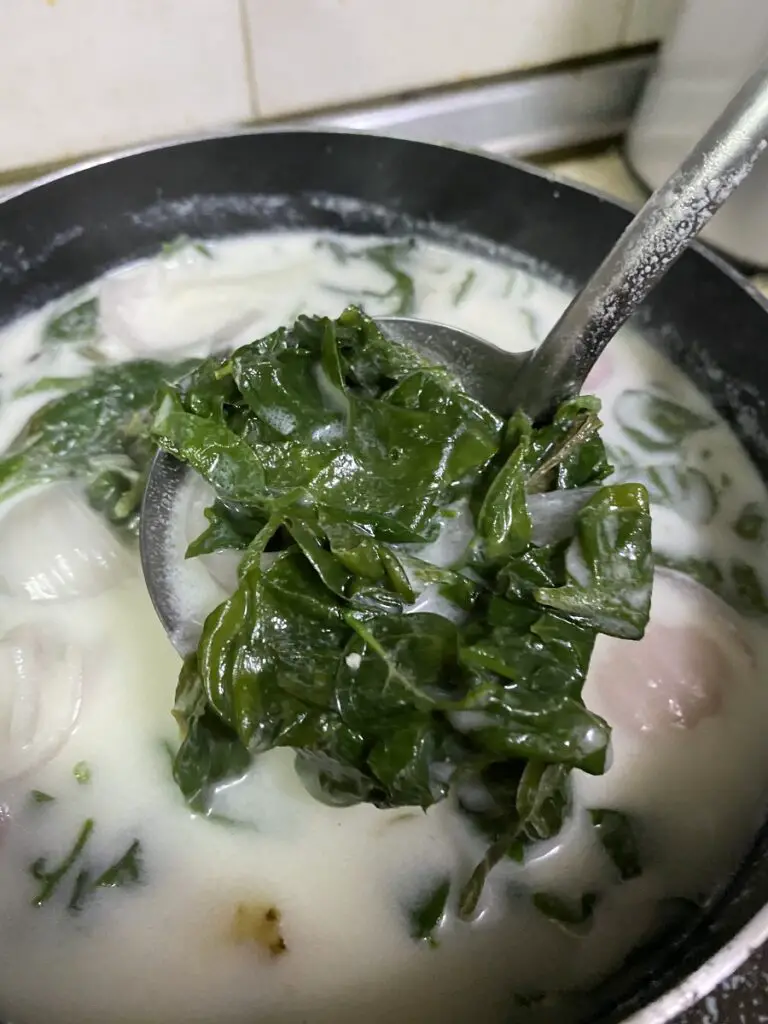 Resepi Lemak Putih Bayam Brazil Berkeledek Sedap Tak Terperi